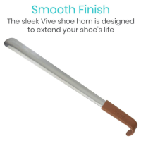 Vive Metal Shoe Horn w/Leather Grip thumbnail Vive Metal Shoe Horn w/Leather Grip thumbnail